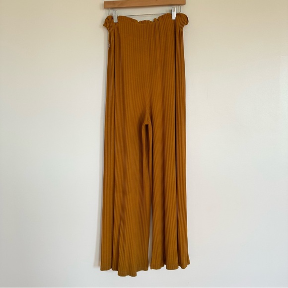Free People Movement Blissed Out Ribbed Pull On Wide Leg Pants Size Medium - Picture 6 of 16